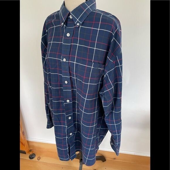 Orvis blue plaid 100% cotton button down shirt, size XL - Picture 5 of 7